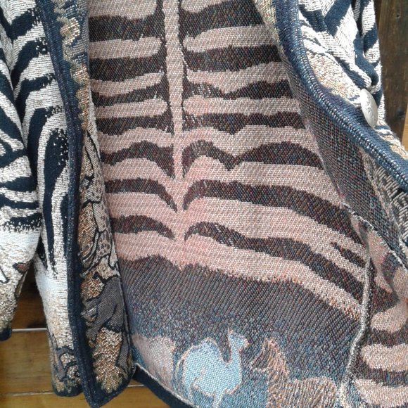 Vintage rare Painted Pony Safari zebra print blazer/jacket - Picture 7 of 12